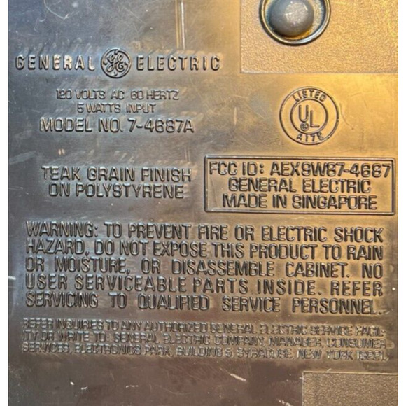 Vintage 1980s General Electric 7-4687 Clock Radio TV, Weather AM FM TESTED - Picture 3 of 4